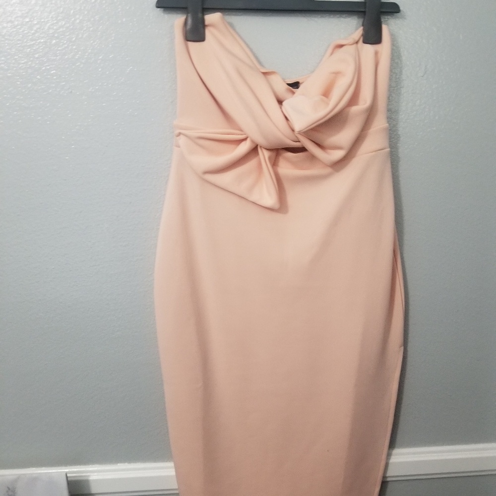 Strapless knee length dress